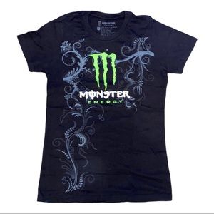 Leafy Printed Monster Energy T-Shirt